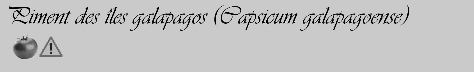 Étiquette de : Capsicum galapagoense - format c - style noire21_basique_basiqueviv avec comestibilité simplifiée