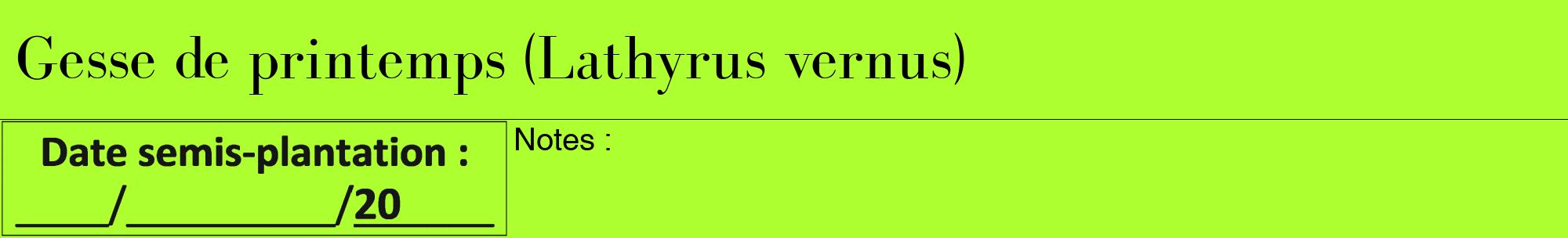 Étiquette de : Lathyrus vernus - format a - style noire17bod avec comestibilité