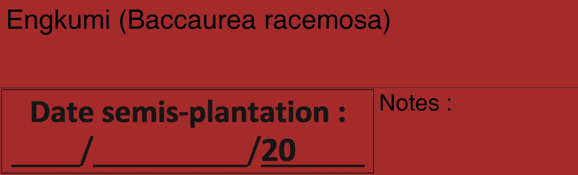 Étiquette de : Baccaurea racemosa - format c - style noire33_basique_basiquehel avec comestibilité