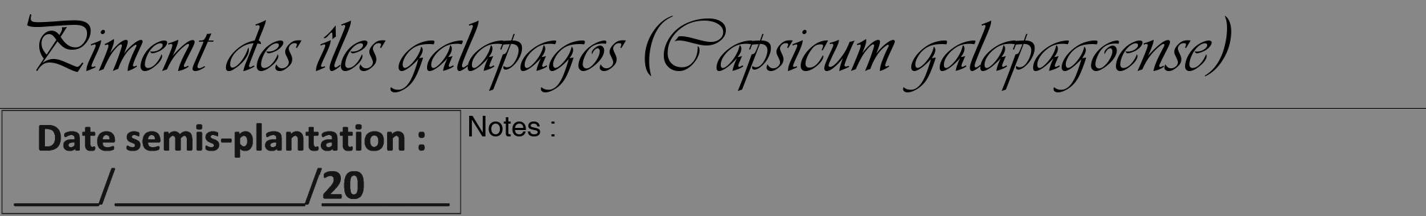 Étiquette de : Capsicum galapagoense - format a - style noire12viv avec comestibilité
