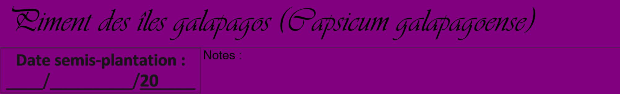 Étiquette de : Capsicum galapagoense - format a - style noire46viv avec comestibilité