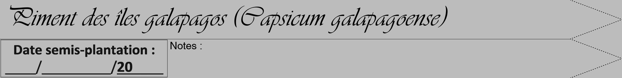 Étiquette de : Capsicum galapagoense - format b - style noire1viv avec comestibilité