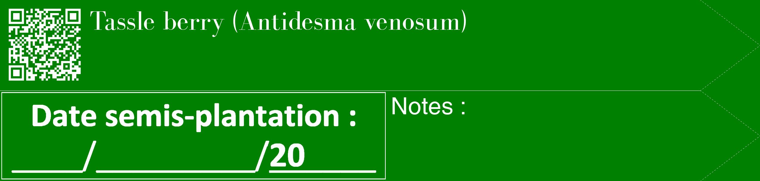 Étiquette de : Antidesma venosum - format c - style blanche9_simple_simplebod avec qrcode et comestibilité