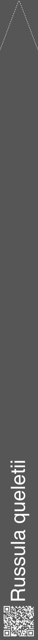 Étiquette de : Russula queletii - format b - style blanche45hel avec qrcode et comestibilité - position verticale