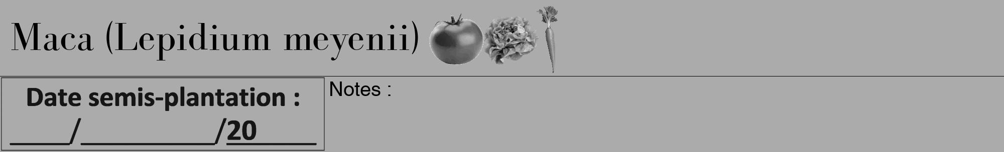 Étiquette de : Lepidium meyenii - format a - style noire37bod avec comestibilité simplifiée