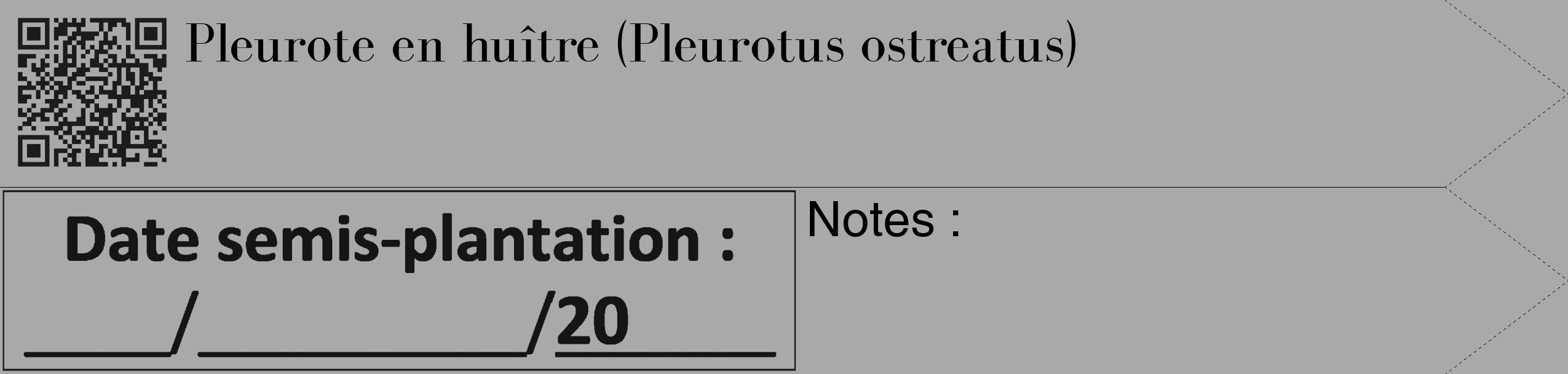 Étiquette de : Pleurotus ostreatus - format c - style noire13_simple_simplebod avec qrcode et comestibilité