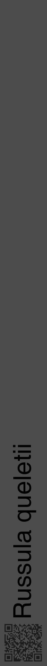 Étiquette de : Russula queletii - format a - style noire27hel avec qrcode et comestibilité - position verticale