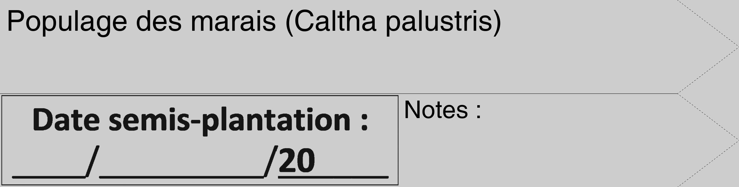 Étiquette de : Caltha palustris - format c - style noire41_simple_simplehel avec comestibilité
