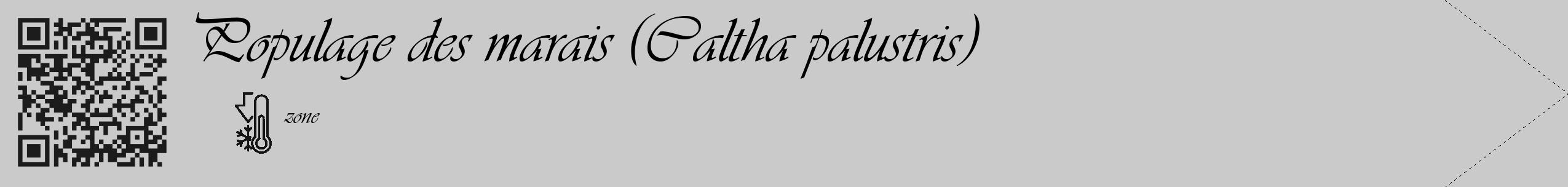 Étiquette de : Caltha palustris - format c - style noire21_simple_simpleviv avec qrcode et comestibilité