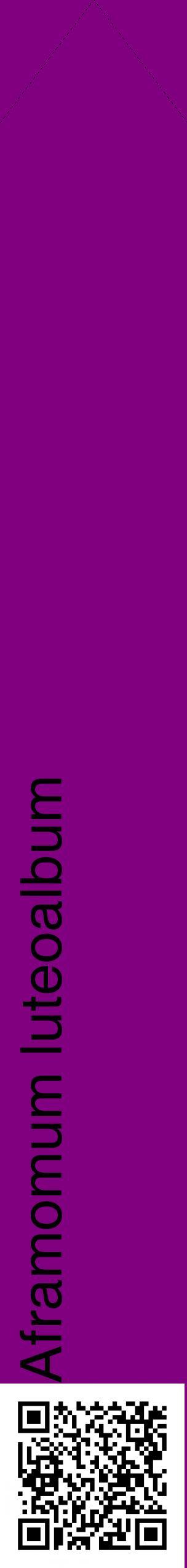 Étiquette de : Aframomum luteoalbum - format c - style noire46_simplehel avec qrcode et comestibilité