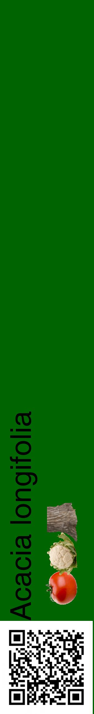 Étiquette de : Acacia longifolia - format c - style noire8_basiquehel avec qrcode et comestibilité simplifiée