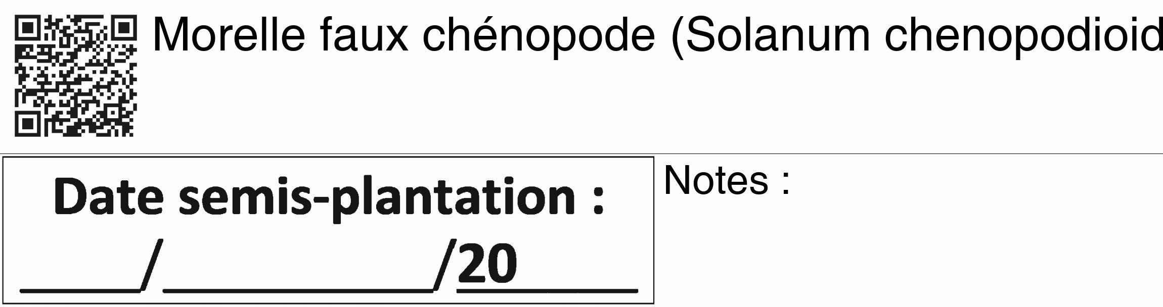 Étiquette de : Solanum chenopodioides - format c - style noire19_basique_basiquehel avec qrcode et comestibilité
