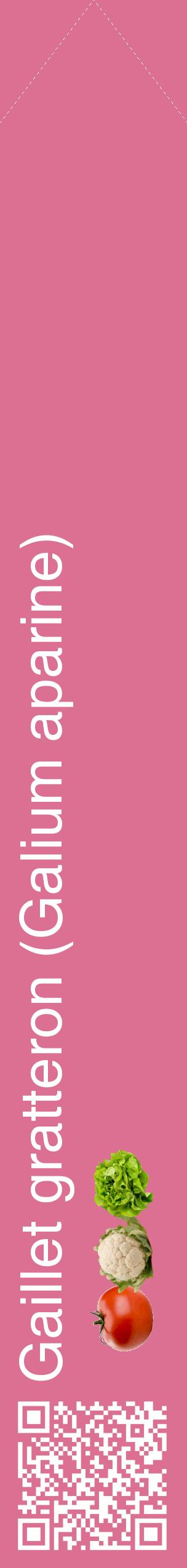 Étiquette de : Galium aparine - format c - style blanche44_simplehel avec qrcode et comestibilité simplifiée