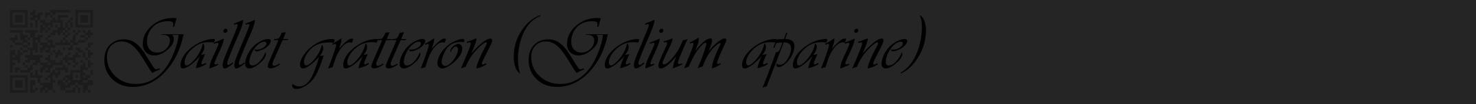 Étiquette de : Galium aparine - format a - style noire47viv avec qrcode et comestibilité