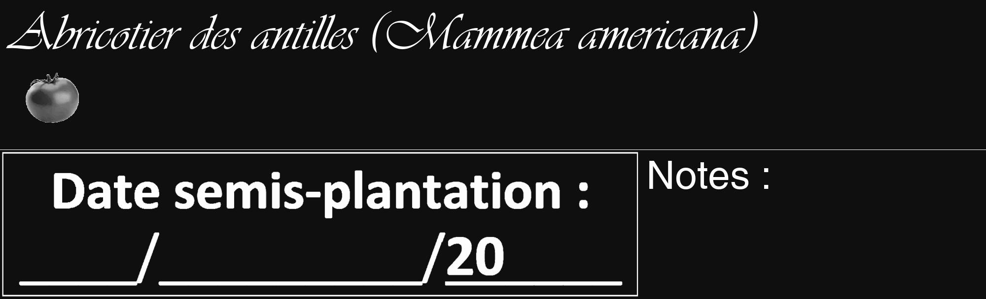 Étiquette de : Mammea americana - format c - style blanche7_basique_basiqueviv avec comestibilité simplifiée