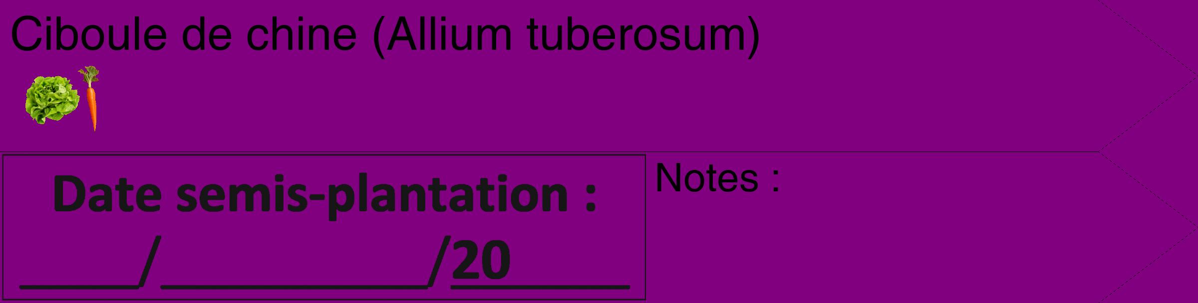 Étiquette de : Allium tuberosum - format c - style noire46_simple_simplehel avec comestibilité simplifiée