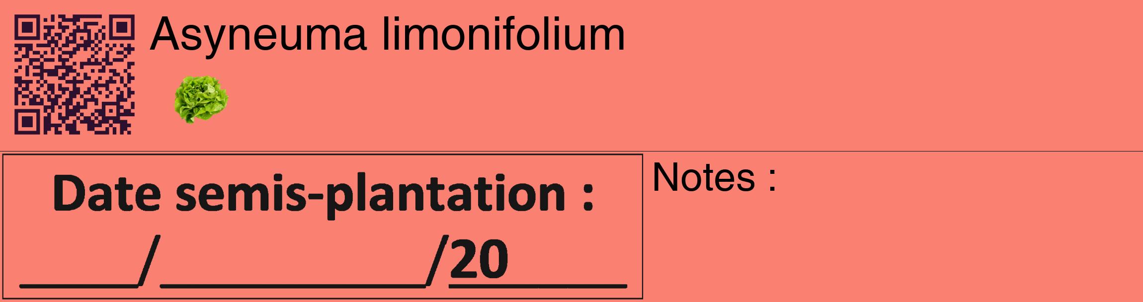 Étiquette de : Asyneuma limonifolium - format c - style noire38_basique_basiquehel avec qrcode et comestibilité simplifiée