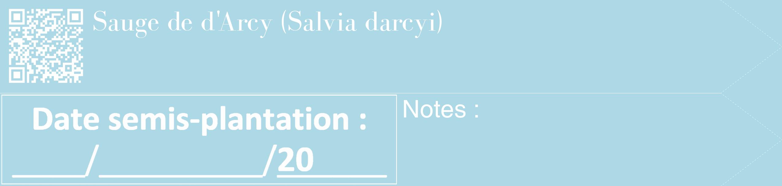 Étiquette de : Salvia darcyi - format c - style blanche0_simple_simplebod avec qrcode et comestibilité