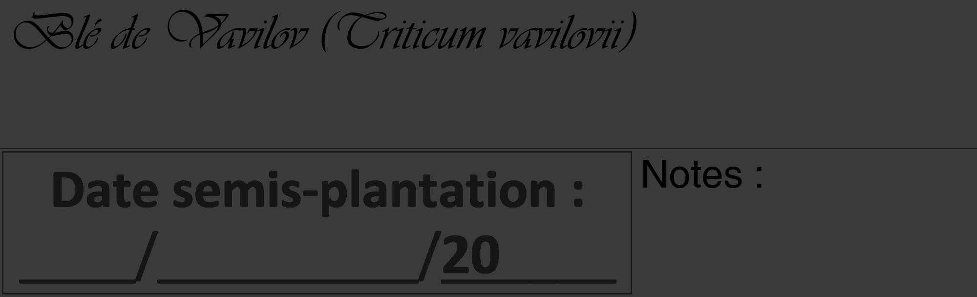 Étiquette de : Triticum vavilovii - format c - style noire8_basique_basiqueviv avec comestibilité