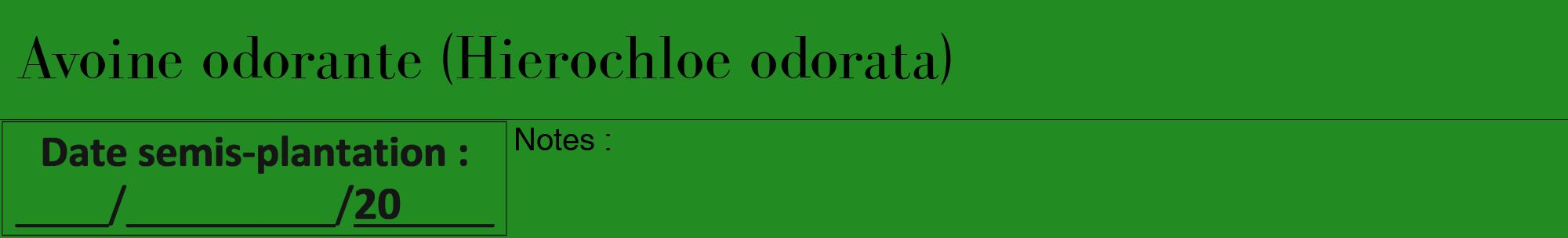 Étiquette de : Hierochloe odorata - format a - style noire10bod avec comestibilité