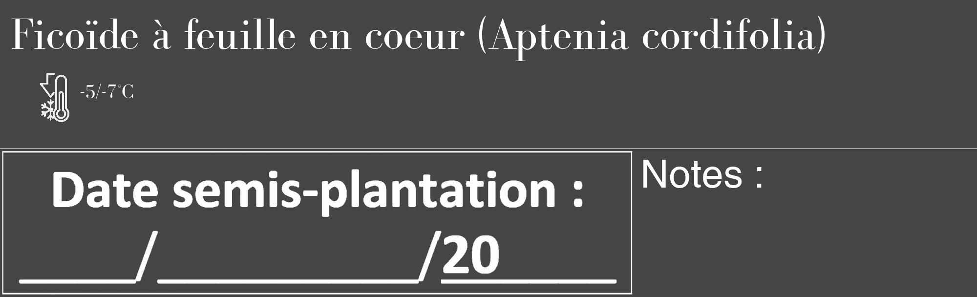 Étiquette de : Aptenia cordifolia - format c - style blanche58_basique_basiquebod avec comestibilité