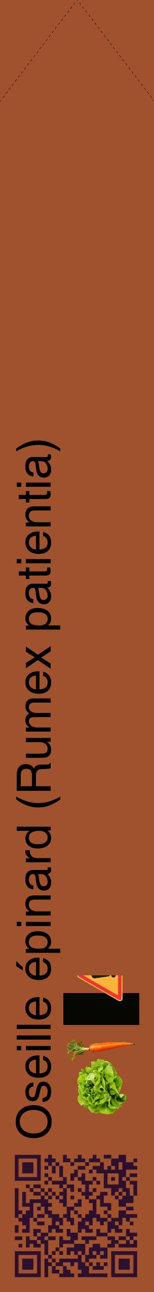Étiquette de : Rumex patientia - format c - style noire32_simplehel avec qrcode et comestibilité simplifiée