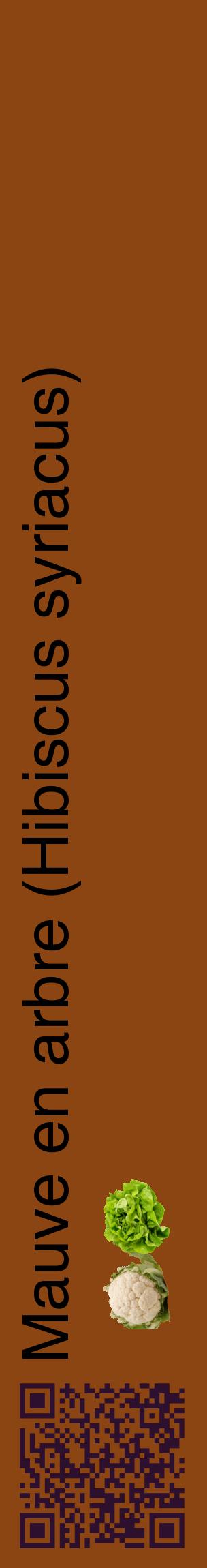 Étiquette de : Hibiscus syriacus - format c - style noire30_basiquehel avec qrcode et comestibilité simplifiée