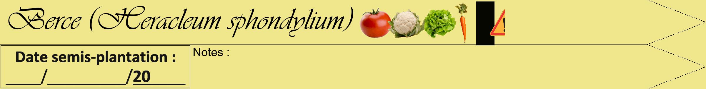 Étiquette de : Heracleum sphondylium - format b - style noire20viv avec comestibilité simplifiée
