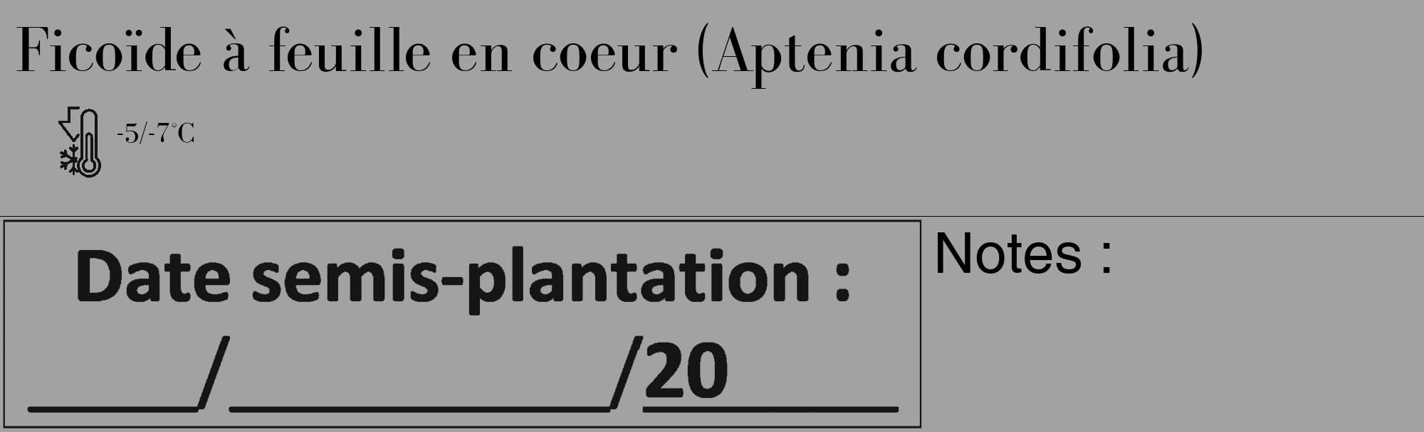 Étiquette de : Aptenia cordifolia - format c - style noire38_basique_basiquebod avec comestibilité