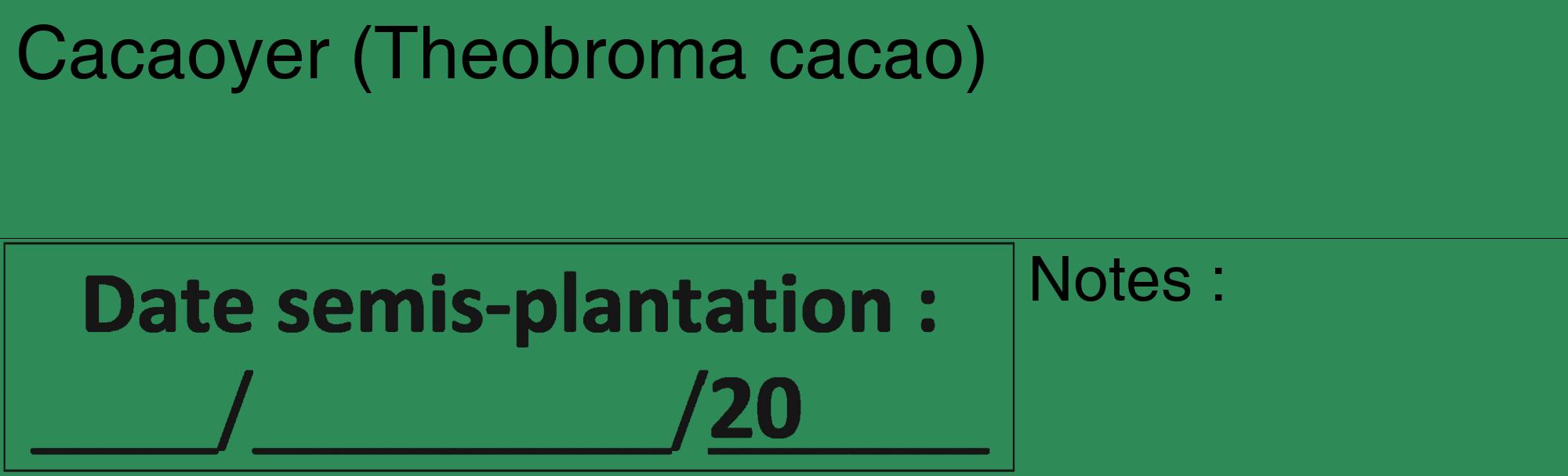 Étiquette de : Theobroma cacao - format c - style noire11_basique_basiquehel avec comestibilité