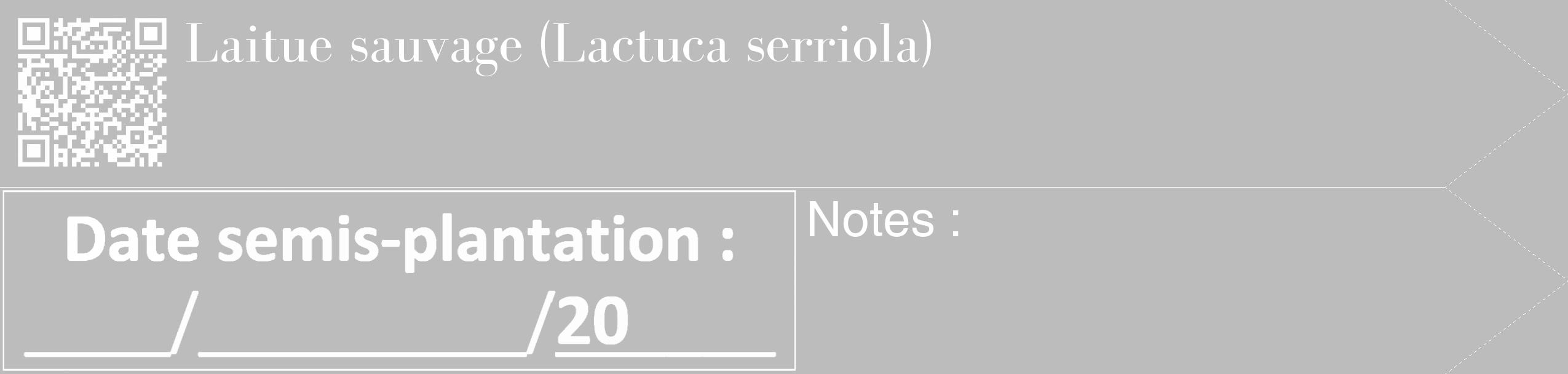 Étiquette de : Lactuca serriola - format c - style blanche1_simple_simplebod avec qrcode et comestibilité
