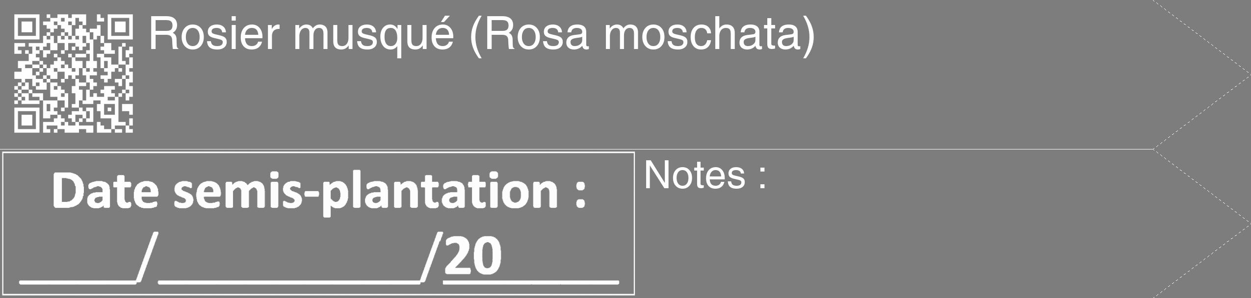 Étiquette de : Rosa moschata - format c - style blanche35_simple_simplehel avec qrcode et comestibilité