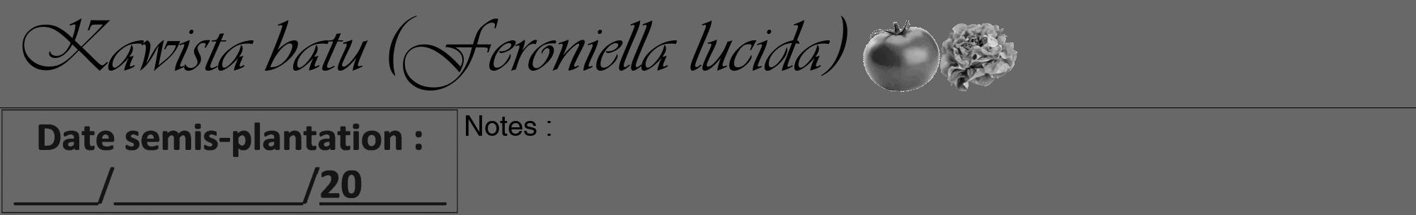 Étiquette de : Feroniella lucida - format a - style noire6viv avec comestibilité simplifiée