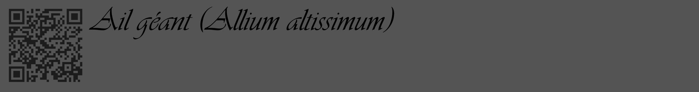 Étiquette de : Allium altissimum - format c - style noire36_basique_basiqueviv avec qrcode et comestibilité