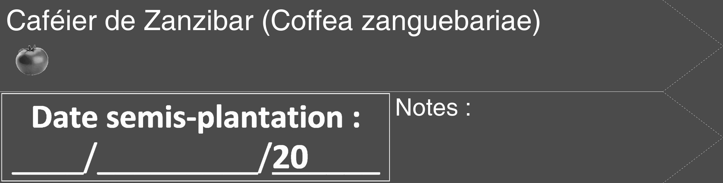 Étiquette de : Coffea zanguebariae - format c - style blanche9_simple_simplehel avec comestibilité simplifiée