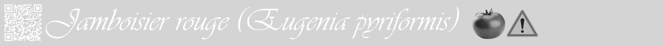 Étiquette de : Eugenia pyriformis - format a - style blanche40viv avec qrcode et comestibilité simplifiée