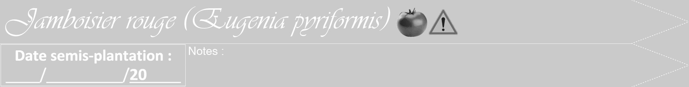Étiquette de : Eugenia pyriformis - format b - style blanche21viv avec comestibilité simplifiée