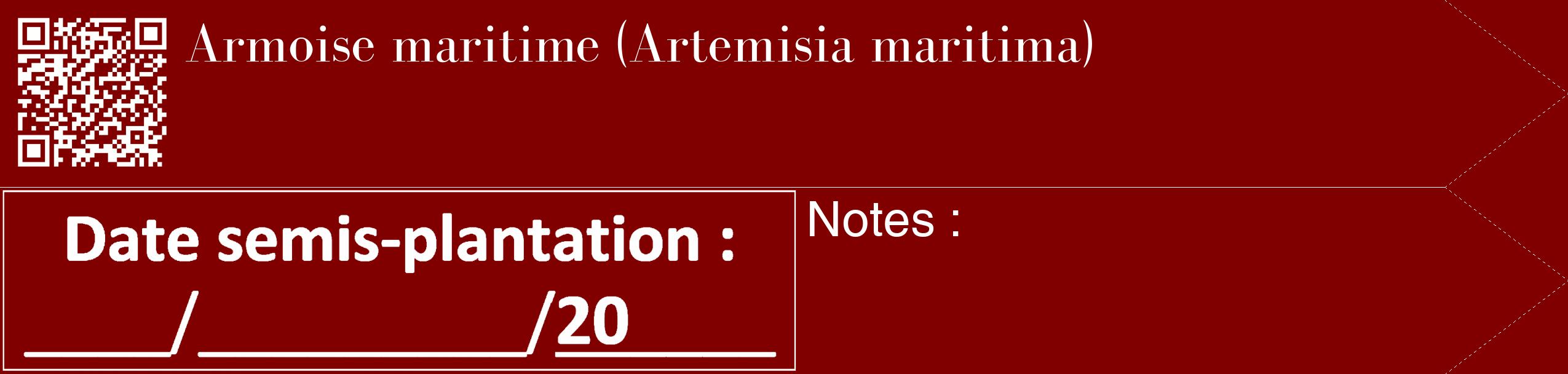 Étiquette de : Artemisia maritima - format c - style blanche29_simple_simplebod avec qrcode et comestibilité