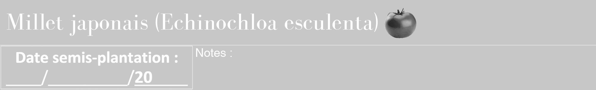 Étiquette de : Echinochloa esculenta - format a - style blanche15bod avec comestibilité simplifiée