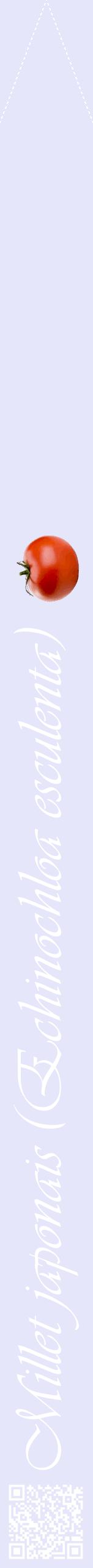 Étiquette de : Echinochloa esculenta - format b - style blanche55viv avec qrcode et comestibilité simplifiée