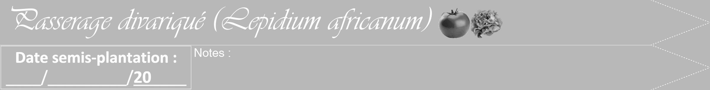 Étiquette de : Lepidium africanum - format b - style blanche39simpleviv avec comestibilité simplifiée