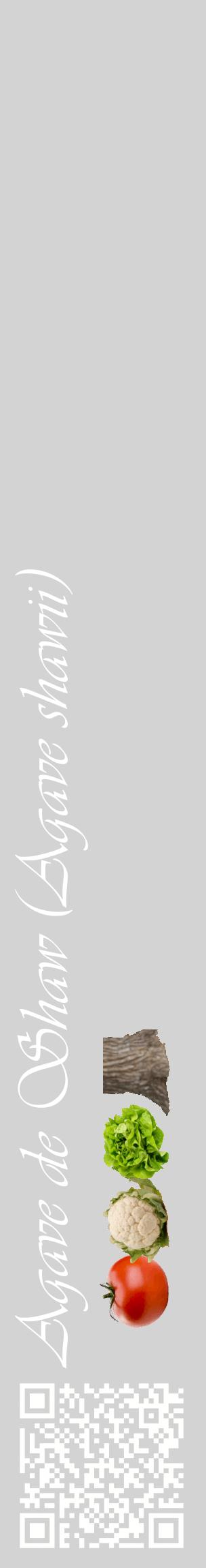 Étiquette de : Agave shawii - format c - style blanche56_basiqueviv avec qrcode et comestibilité simplifiée