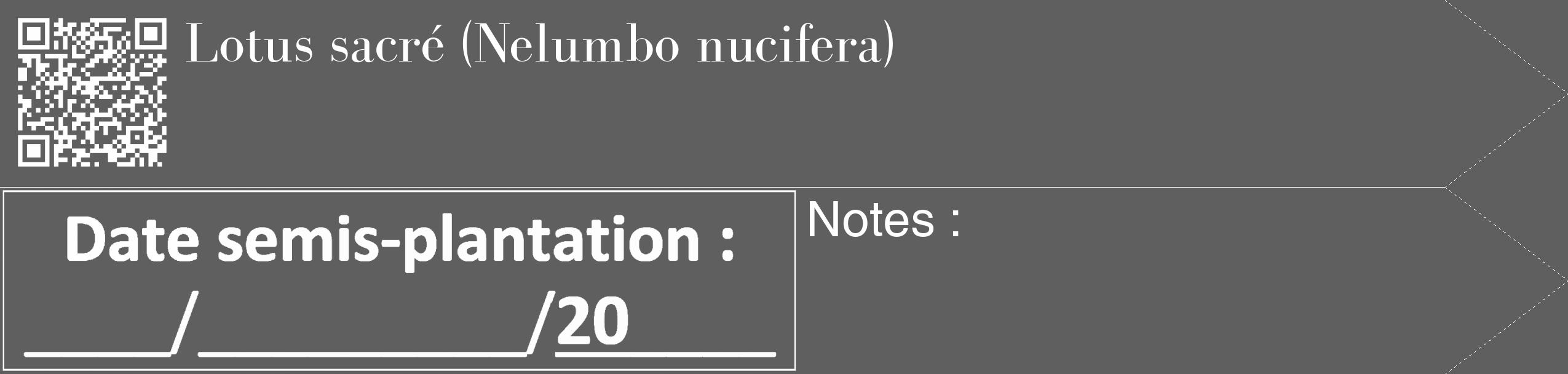 Étiquette de : Nelumbo nucifera - format c - style blanche10_simple_simplebod avec qrcode et comestibilité