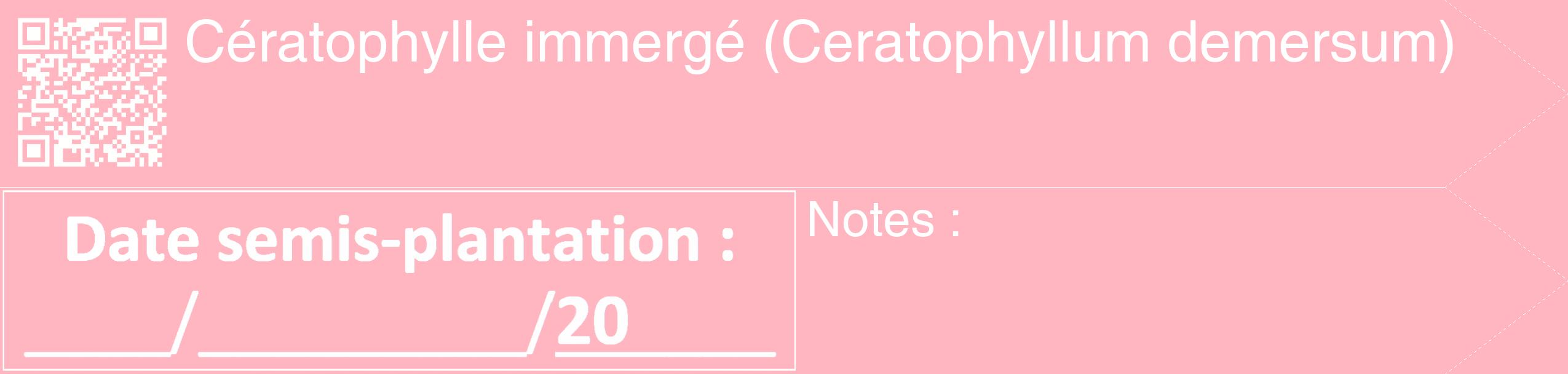 Étiquette de : Ceratophyllum demersum - format c - style blanche41_simple_simplehel avec qrcode et comestibilité