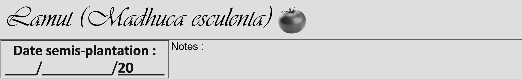 Étiquette de : Madhuca esculenta - format a - style noire20basiqueviv avec comestibilité simplifiée