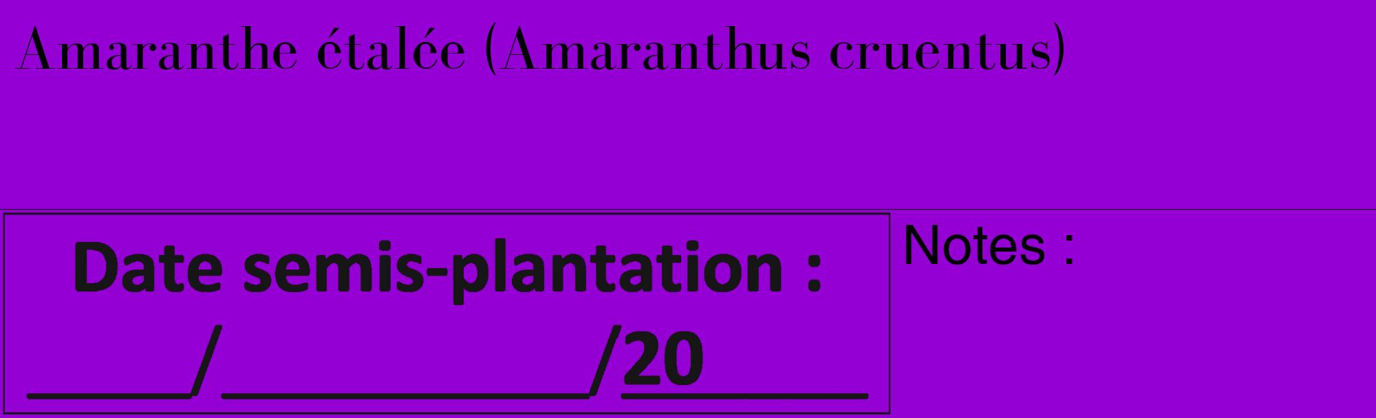 Étiquette de : Amaranthus cruentus - format c - style noire48_basique_basiquebod avec comestibilité