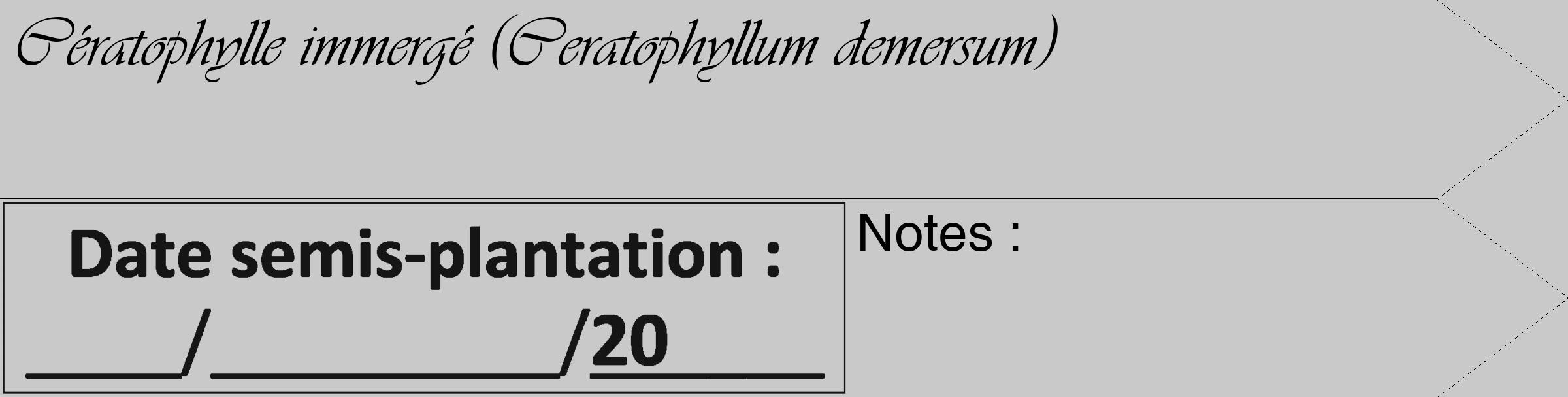 Étiquette de : Ceratophyllum demersum - format c - style noire54_simple_simpleviv avec comestibilité
