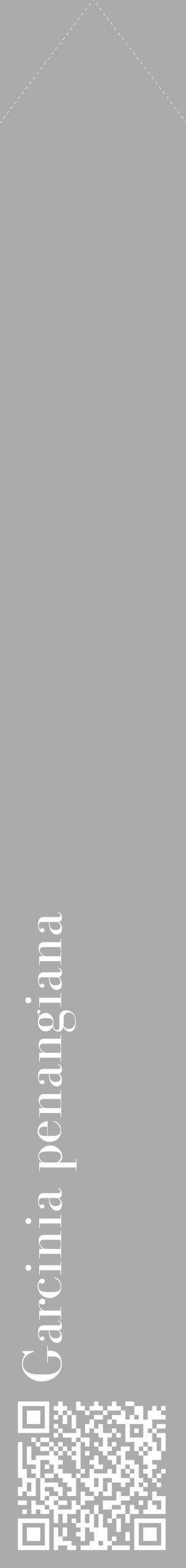Étiquette de : Garcinia penangiana - format c - style blanche37_simple_simplebod avec qrcode et comestibilité - position verticale
