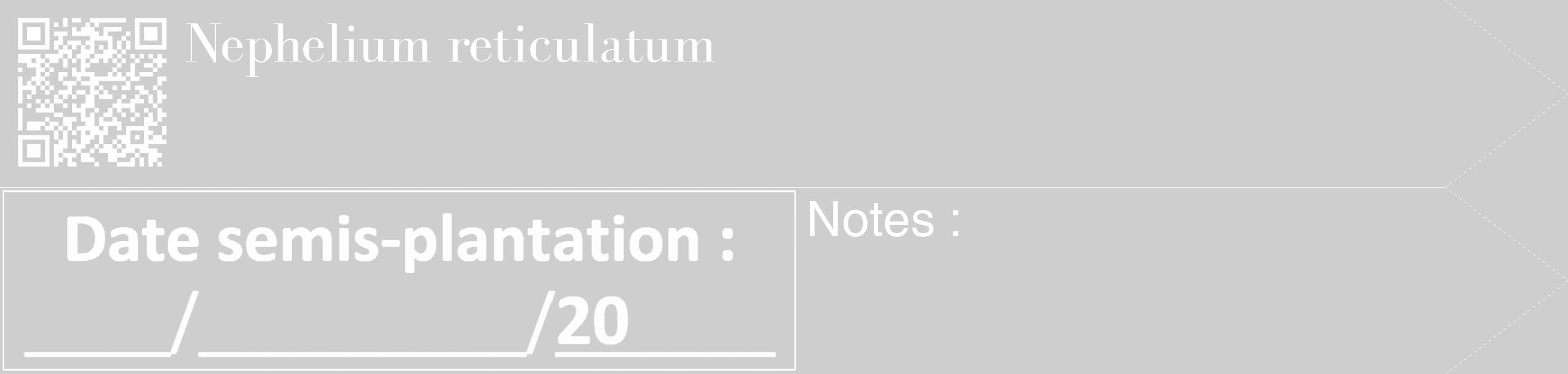 Étiquette de : Nephelium reticulatum - format c - style blanche17_simple_simplebod avec qrcode et comestibilité