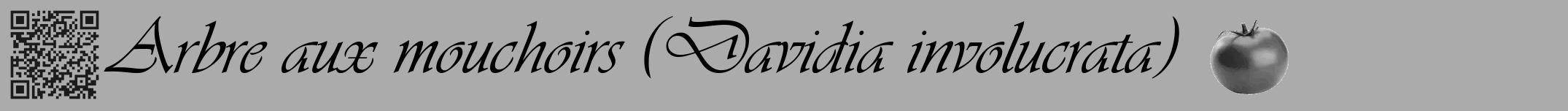 Étiquette de : Davidia involucrata - format a - style noire37simpleviv avec qrcode et comestibilité simplifiée
